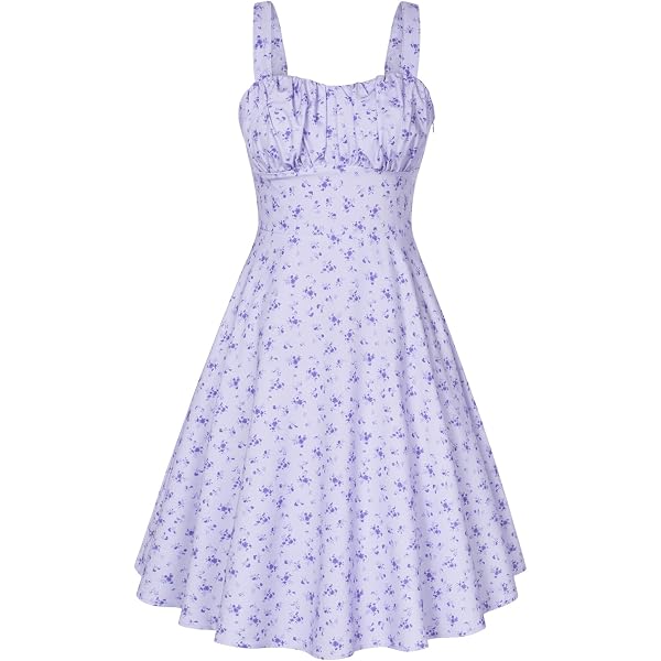 CIDER Corset Dress for Women Floral Lace Up Midi Dress Square Neck  Sleeveless A Line Midi Dress White at Amazon Women's Clothing store