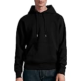 JIHUILAI Mens Hoodie Fleece Pullover Long Sleeve Hooded Sweatshirt Solid Color Drawstring Kangaroo Pocket Hoodies(S-3XL)