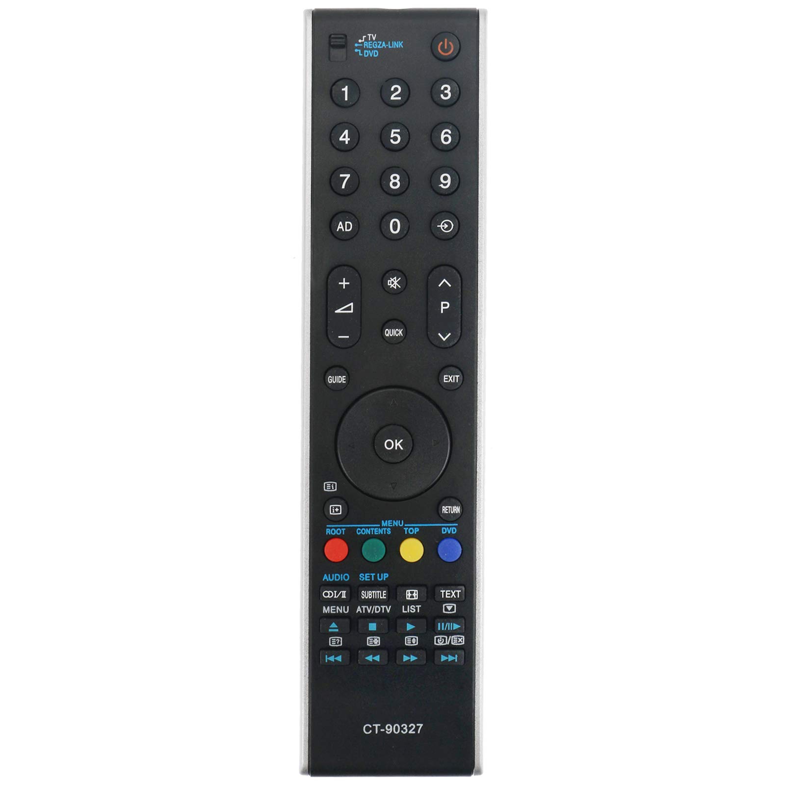 VINABTY CT-90327 Replace Remote for TOSHIBA TV CT90307 CT90287 CT90273 CT90274 CT90288 42C3030D 42X3030D 32RV753 32TV743 42XV555D 42XV555DB 42XV555D 42XV625D 42XV635D 40RV753 40TV743 37AV554 37AV555