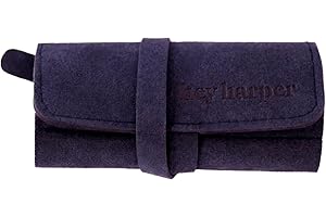 HEY HARPER THE ORIGINAL WATERPROOF JEWELRY BRAND Hey Harper Travel Jewelry Organizer Roll – Compact Storage Pouch for Rings, Earrings, Necklaces & Bracelets – Foldable Case for Women (Included Only Roll) (Dark Blue)