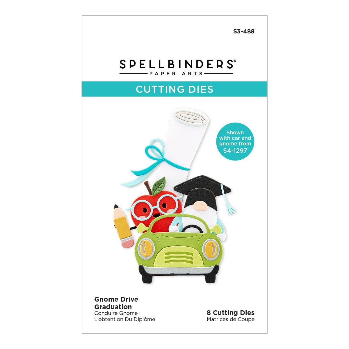 Spellbinders Gnome Drive Graduation Etched Dies from The Gnome Drive Collection