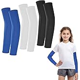Prasacco 3 Pairs Arm Sleeves for Men Women Youth Compression Arm Sleeve Youth Sun Protection Sleeves Arm Sleeve Cover for Basketball Football Baseball Cooling Sports