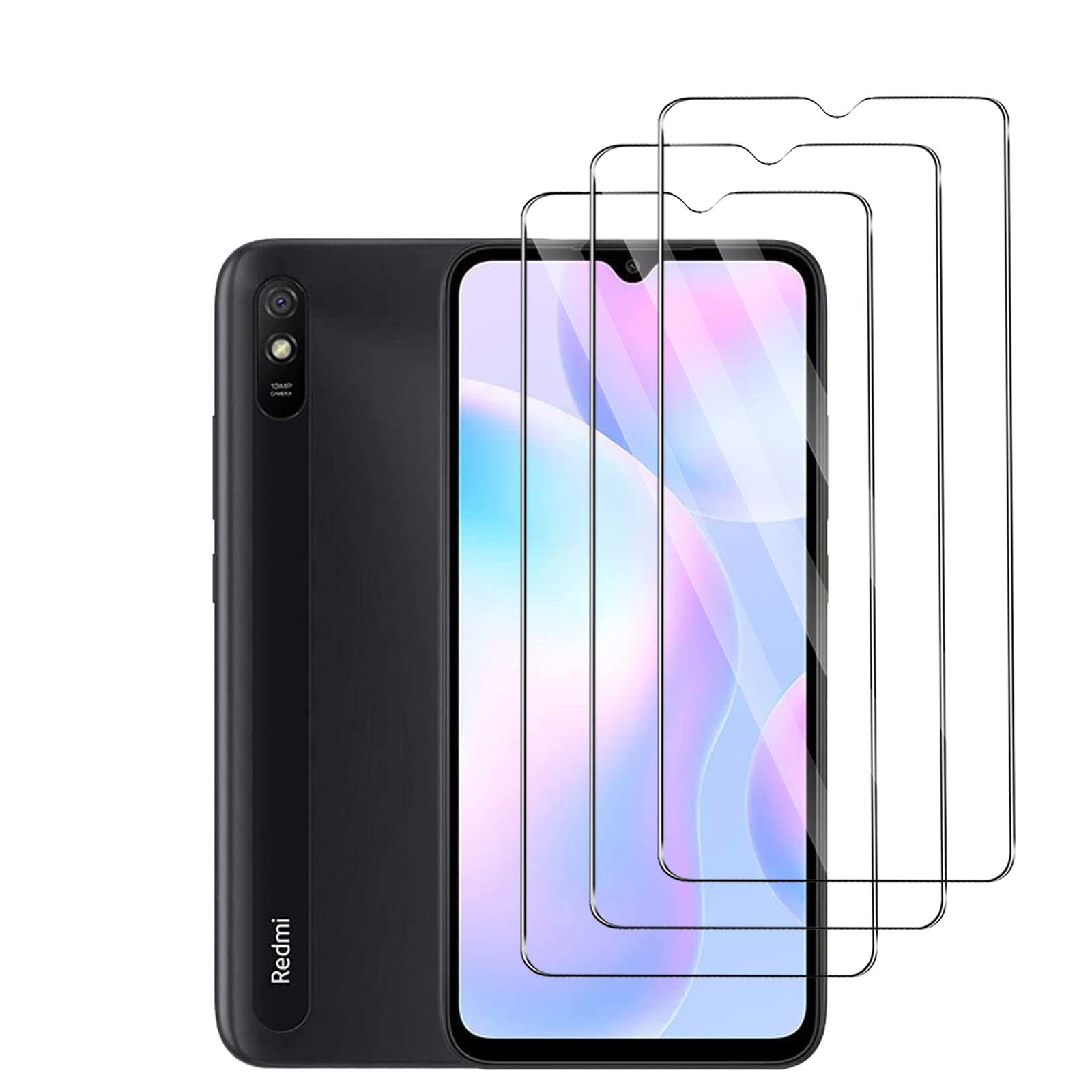 Screen Protector for Xiaomi Redmi 9AG, [3 Pack] Tempered Glass for Xiaomi Redmi 9A, 9H Tempered Glass, Bubble-Free, High Definition, Anti-Scratch