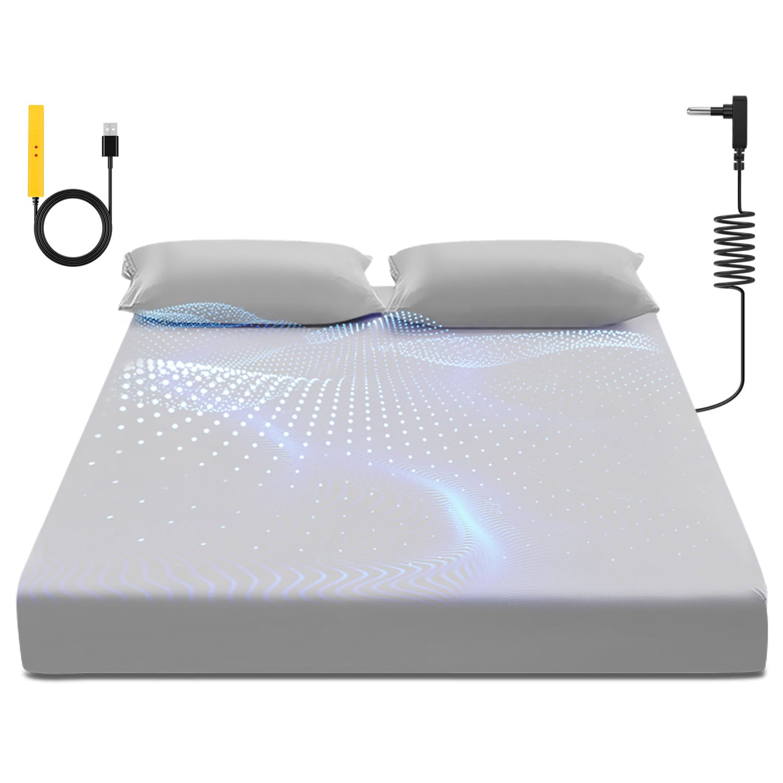 Photo 1 of Grounding Sheet, 90% Organic Cotton+10% Pure Silver Organic Fitted Grounded Sheet for Improved Sleep, Earth Connecting Bedding - Healthy Sleep Therapy (Gray, Queen(60.2 * 80.1 * 15inch))