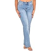 ZERMOM Women's Ripped Skinny Jeans Stretch Mid Rise Straight Leg Denim Pants