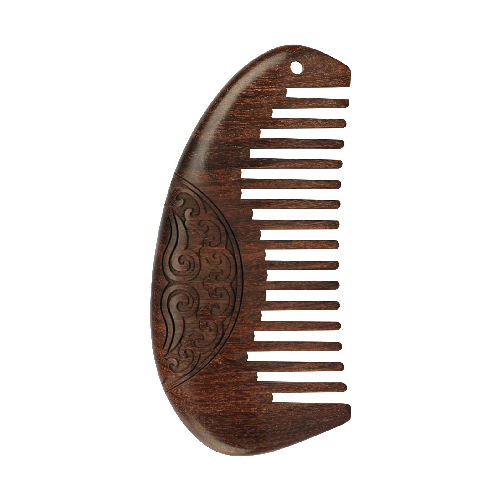 Natural Sandalwood Hair Comb Anti-Static Dandruff Combs Portable Detangling Comb Pocket Size Travel Hair Comb Double-Sided Carved Sandalwood Comb Wide Teeth Comb Quality Handmade Wood Comb