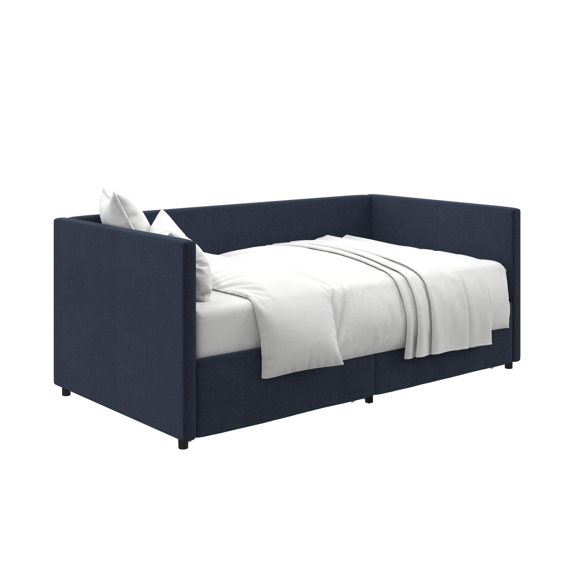 DHP Theo Urban Daybed with Storage Drawers, Small Space Furniture, Blue Linen- INCOMPLETE, BOX 1 OF 2, DRAWERS ONLY