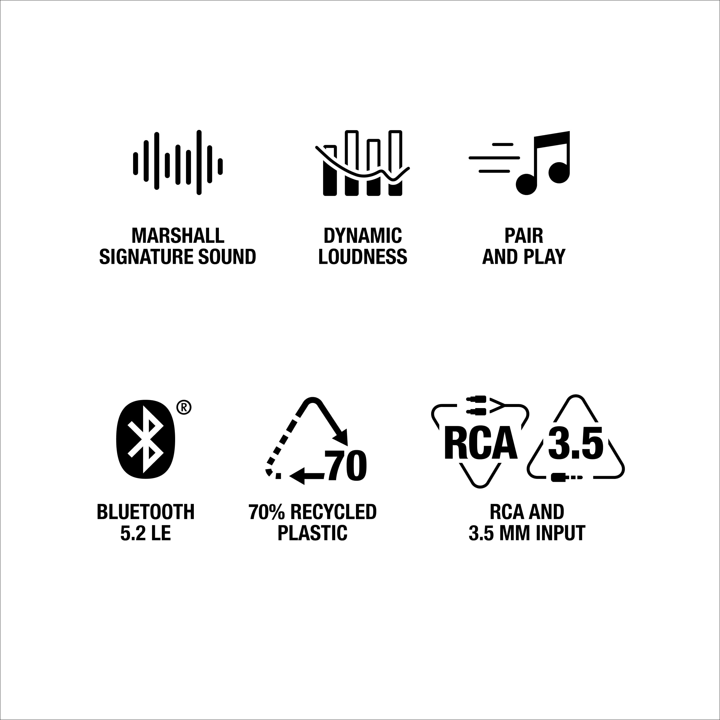 Marshall Stanmore III Bluetooth Home Speaker - Wireless Plug-In Bookshelf Speaker | Loud Stereo Sound with Bass and Treble Controls | Record Player Compatible with RCA or 3.5 mm Input - Black