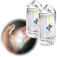 DOKeep 2 Pack USB Mini LED Lantern, Waterproof EDC Keychain LED Flashlight for Camping, Rechargeable Battery Small Stick Lamp Maglite Puck Dog Collar Torch Light for Night Shift Walking (White + Red)