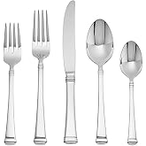 Mikasa Harmony 45-Piece 18/10 Stainless Steel Flatware Set | Complete Service for 8, Premium 18/10 Stainless Steel, Includes 5-Piece Serving Set, Dishwasher Safe