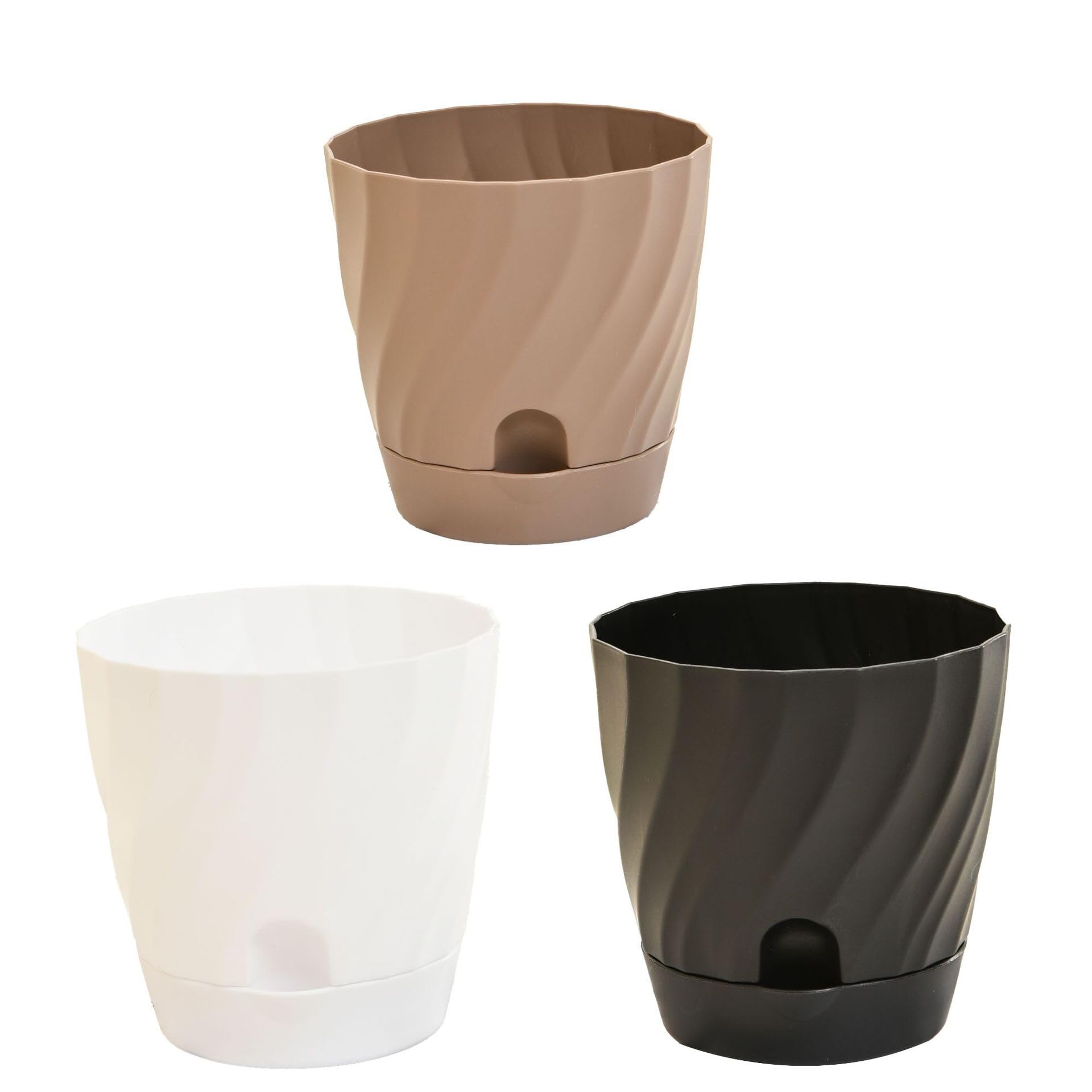 Aeetial 6Inch Self-Watering Planter Pots for Indoor - 3Pack Colorful Plastic Flower Pots for Indoor Outdoor Plants Garden Pots with Deep Reservoir (Colorful1)