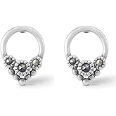 Boma Jewelry Sterling Silver Marcasite Circle Bead Stud Earrings