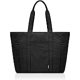 Everfun Large Tote Bag for Women, Ultra Soft Gym Tote, Everyday Yoga Washable Bag with Zipper, Travel, Beach, Laptop Work
