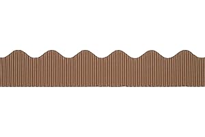 PACON Bordette Scalloped Decorative Border P37024, 2-1/4" x 50', Brown, 1 Roll