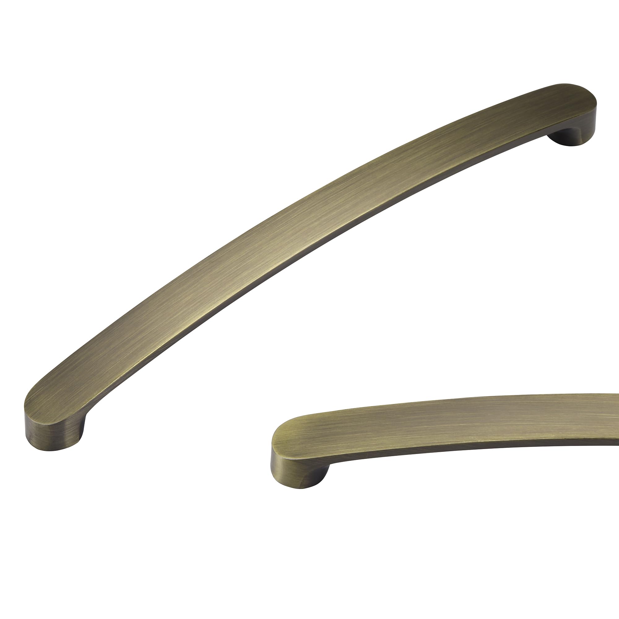 SYZOW 6 Pack Modern Brushed Antique Brass Cabinet Pulls - 160mm Hole Center, 175mm Length, 15mm Diameter, 26mm Height - Zinc Alloy Kitchen Cabinet Hardware