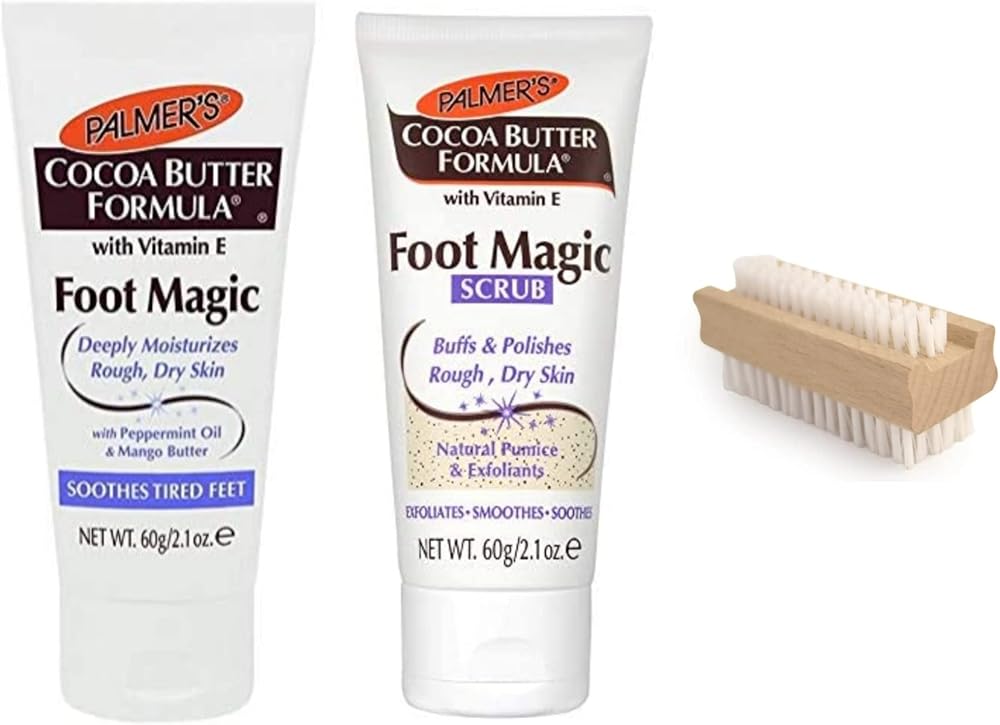 Palmers Foot Magic Cocoa Butter Set 60g Scrub & Cream Nail Brush