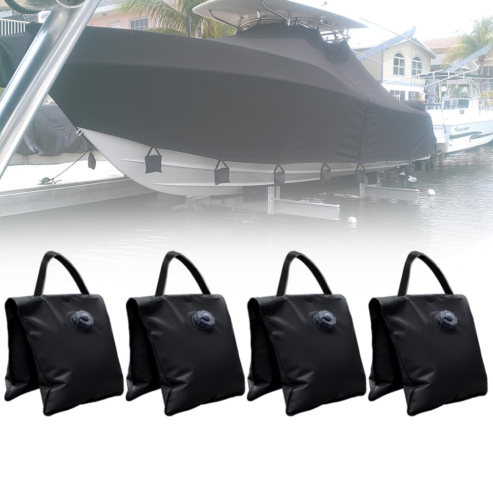 STAR MARINE Boat Cover Sand Bag - Marine Grade Mooring Kit Boat Accessories, Windproof Weight Sandbags, Each 10 lbs Capacity, 4 Pcs (Water Bag, 4 PCS)