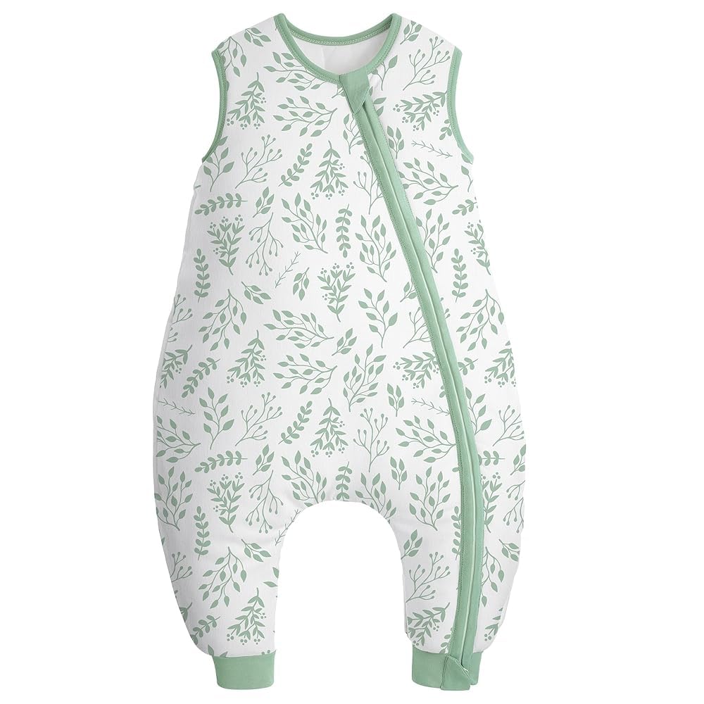 Yoofoss Baby Sleeping Bag with Leg 70cm 100% Cotton TOG 3.5 Winter Toddler Sleep Sack Wearable Blanket for Infant Toddler Little Leaf