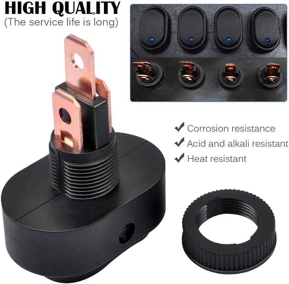 The Perfect Part 3-Pin Toggle Rocker Switch – 12V 30A – Blue LED – ON/OFF – SPST