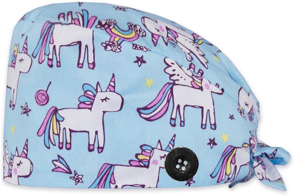 CHUANGLI Cute Printed Working Cap with Sweatband Adjustable Tie Back Hats for Women/Men