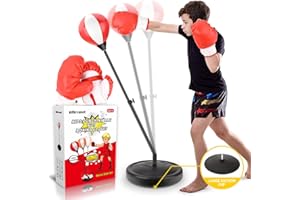 Officygnet Punching Bag for Kids Ages 5, 6, 7, 8, 9, 10, 12 Years Old Boys, Height Adjustable Kids Boxing Bag Set Toy with Boxing Gloves, Ideal Christmas Birthday Easter Gifts