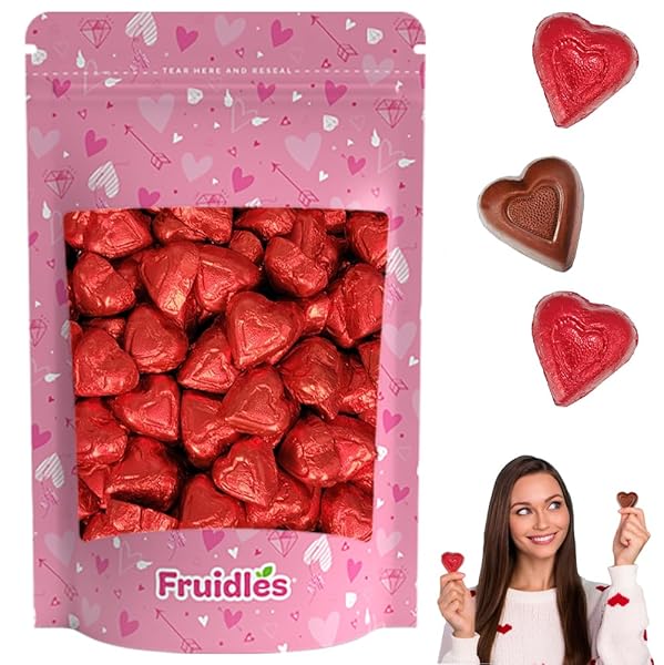 FRUIDLES VALENTINE’S DAY MILK CHOCOLATE HEARTS, PARTY BAG...