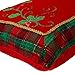 Traditional Holly Leaves Tartan Plaid Christmas Pillow Covers, 16x16 Inch, Themed with Tree Skirt(Not Included)