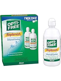 Opti-Free Replenish Multi-Purpose Disinfecting Solution with Lens Case, Twin Pack, 10-Ounces Each
