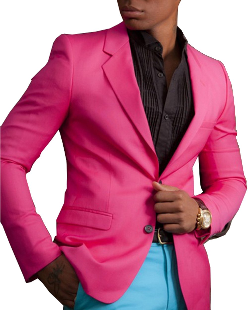 Hot pink blazer statusbinger
