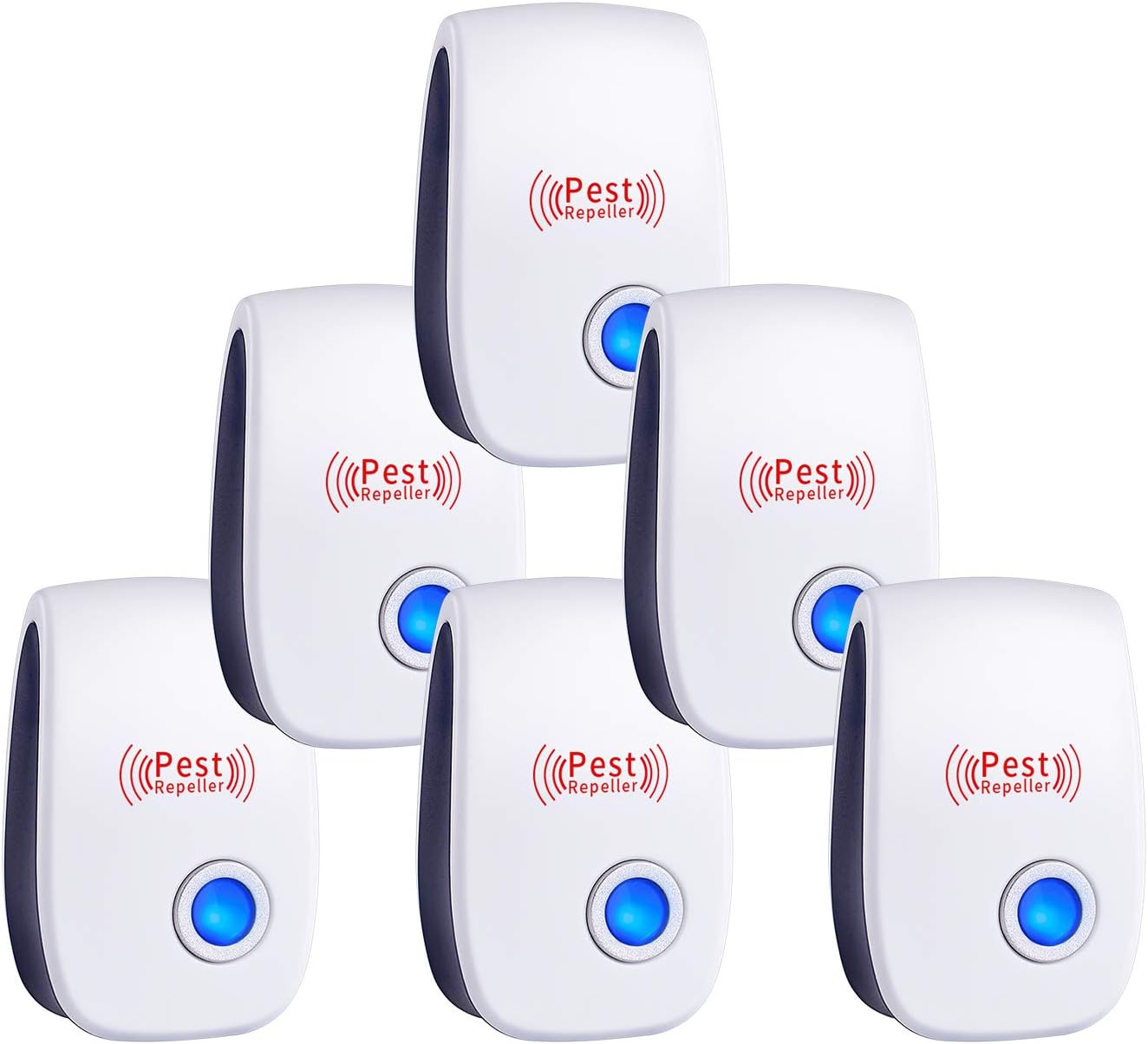 Ultrasonic Pest Repeller, - Pest Control Set of 6-Packs Electronic Indoor Plug in for Insects Mice,Ant,Mosquito,Spider,Rodent, Roach,Non-Toxic for Children and Pets(2020 Newest Pest Repellent)