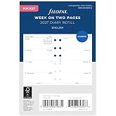 Filofax Pocket Week on two pages English 2027 diary 27-68221