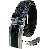 Alligator Leather Belt Men Crocodile Belly 1.5" width Pin Gold Buckle Removal Dress Golf Luxury Premium Handmade