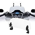 Motoparty Motorcycle Windshield Extension - Universal Adjustable Clip-on Windscreen extender- for Honda Suzuki Kawasaki Yamaha Aprilia(Transparent)