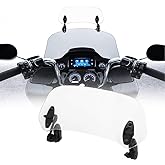 Motoparty Motorcycle Windshield Extension | Universal Adjustable Clip-on Windscreen extender- for Honda Suzuki Kawasaki Yamaha Aprilia(Transparent)