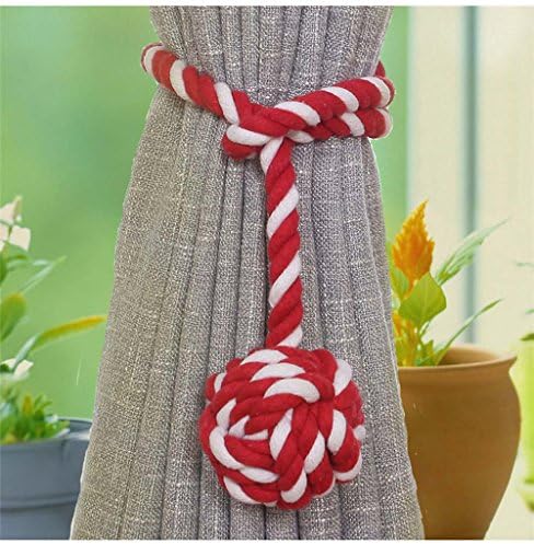 2 Pieces/Pair Fine Handmade Tied Ball Curtain Clip Tiebacks Cotton Rope Buckle Holdbacks