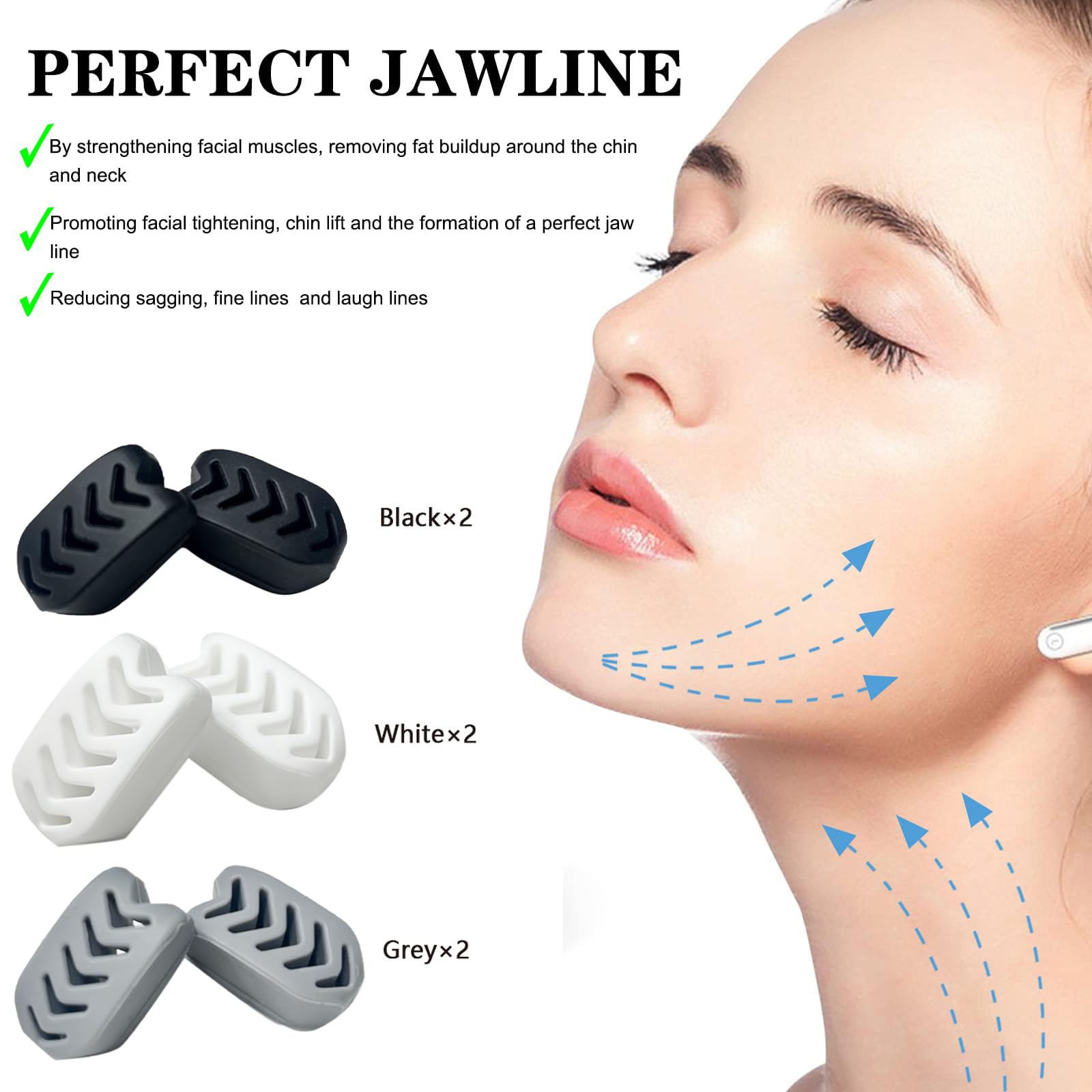 FGVOPJM Jawline Exerciser for Man and Woman 3 Resistance Levels (6 pcs) BPA Free Silicone Jaw Exerciser Gum Tablets Jaw Trainer & Jaw Exerciser Shaper for Beginner, Intermediate & Advanced Users