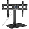 MOUNTUP Universal TV Stand, Table Top TV Stands for 37 to 65, 70, 75 Inch Flat Screen TVs, Height Adjustable, Tilt, Swivel TV Mount with Tempered Glass Base Hold up to 88lbs, Max VESA 600x400mm MU0031