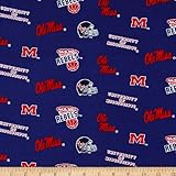 Collegiate Cotton Broadcloth University of Mississippi Fabric By The Yard