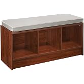 ClosetMaid 1633 Cubeicals 3-Cube Storage Bench, Dark Cherry with Gray Cushion