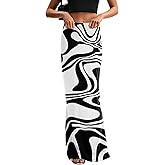 KIFOVEN Women's High Waist Elastic Flare Sexy Bodycon Basic Slim Maxi Skirt