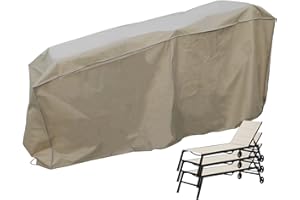 Formosa Covers | Chaise Cover for 4-8 Stacked Loungers, Premium Tight Weave, Anti UV, Superior Water Resistance, Adjustable Peel and Secure Fasteners - Taupe