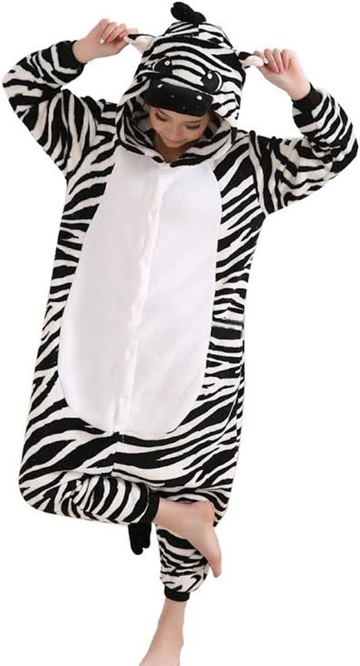 Onesie - Zebra - Adult Animal Costume Pajamas - Large/X-Large by FunNFurry