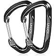 Unijoy Carabiner Clips Heavy Duty: 12KN 18KN Lightweight Wiregate Caribiniers - D-Ring Caribeaner for Camping Hiking