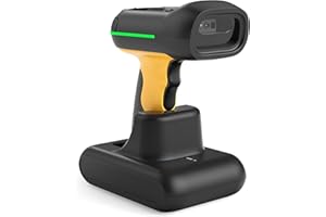 Inateck Industrial Barcode Scanner Wireless, 2D QR Code Scanner with Smart Charging Stand, IP67 Waterproof and Dustproof, Barcode Reader with 2600mAh Battery，Handscanner with App & SDK, BCST-75S