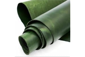 The Tannery Finished Full Grain Buffalo Genuine Leather Hides Crafts | Home Decor Leather Crafts Tooling Sewing Hobby Workshop Crafting Leather Hides Green 12x24