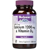 Bluebonnet Nutrition Milk-Free Calcium 1,200 mg Plus Vitamin D3 400 IU - High Potency, Maximum Absorption Strong Healthy Bones &amp; Immune Health Support Supplement, Gluten-Free, Dairy-Free, 120 Softgels