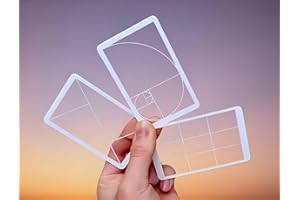 NITARU Golden Ratio, Fibonacci & Rule of Thirds Composition Tool Credit Card-Sized View Finder/Viewer for Photography, Painting, Drawing - Fits in Wallet or Camera Bag