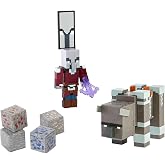 Mattel ​​Minecraft Craft-a-Block 2-Pk, Ravager &amp; Raid Captain Action Figures &amp; Toys to Create, Explore and Survive, Authentic Pixelated Designs, Collectible Gifts for Kids Age 6 Years and Older