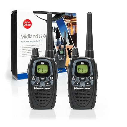 Midland G7 XTR PMR 446/LPD Funkgerät (2-er Kofferset, 2x MA24L, 2x Akkupack, Doppelsteckerlader)