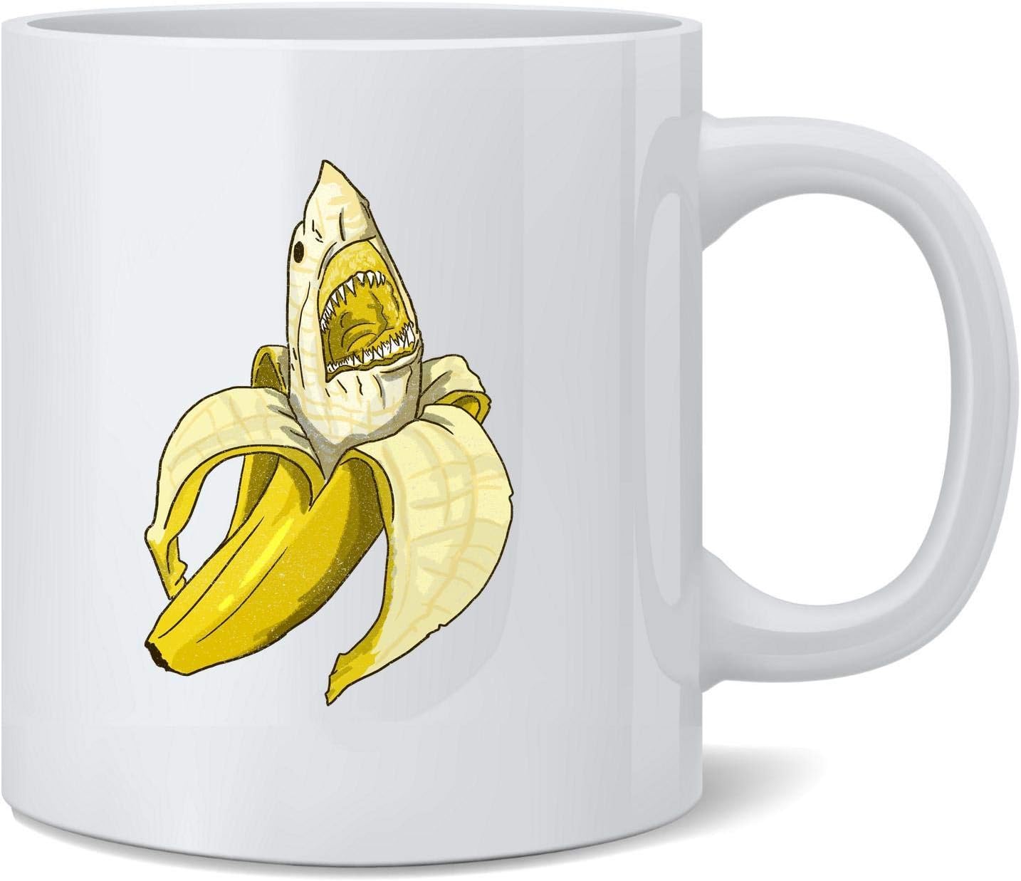 Poster Foundry Banana Shark Funny Art Ceramic Coffee Mug Coffee Mugs Tea Cup Fun Novelty Gift 12 oz